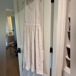 Rentrayage white Striped Sleeveless Dress